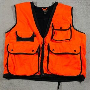 Guide Series Hunting Vest Mens 2XL Orange Fleece High Visibility Multi-Pocket